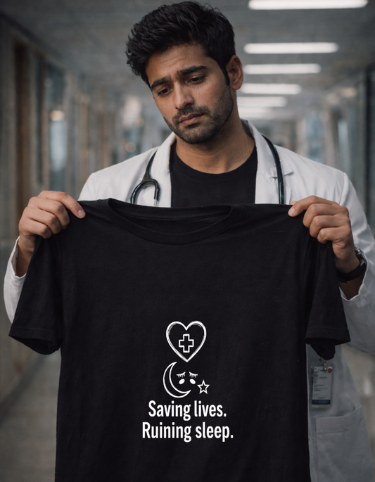 Black “Ruining Sleep” Printed T-Shirt