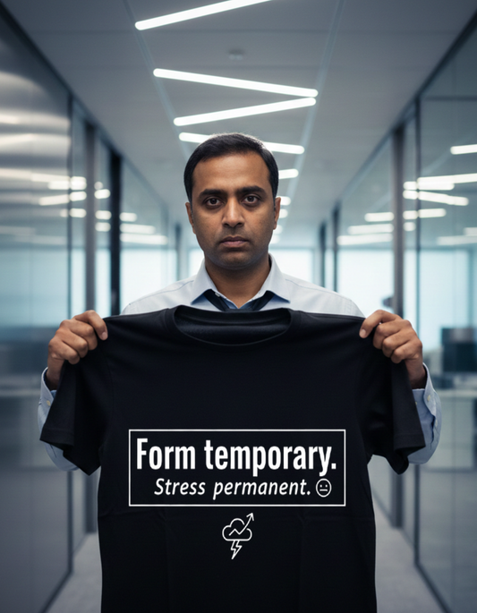 Black “Permanent Stress” Printed T-Shirt